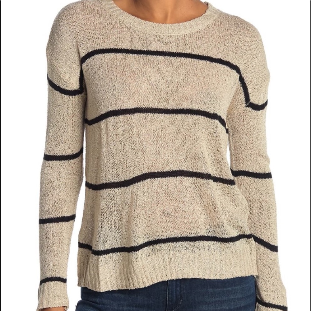 NWOT Bobeau Striped Knit Pullover Sweater Size XS
